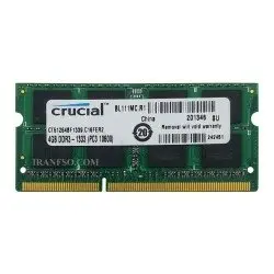 رم لپ تاپ 4 گیگ Crucial DDR3-1333-10600 MHZ 1.5V شش ماه گارانتی
