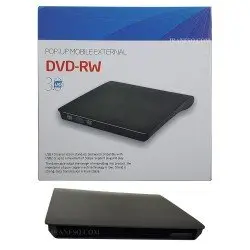باکس دی وی دی اکسترنال لپ تاپ Pop-Up Mobile Sata 9.5mm-USB3 نازک مشکی