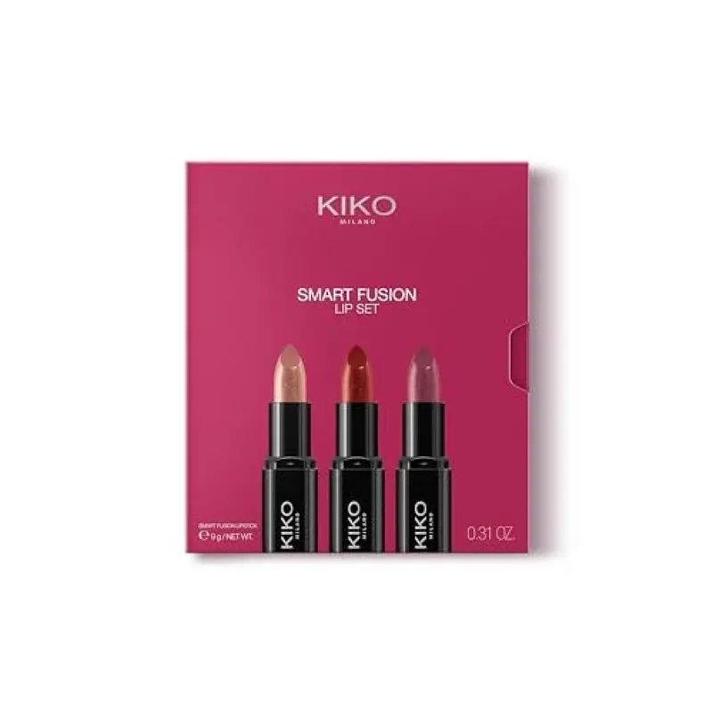 ست رژ لب مدل Smart Fusion Lip Set 02 کیکو میلان با 3 رژ لب با پوشش براق